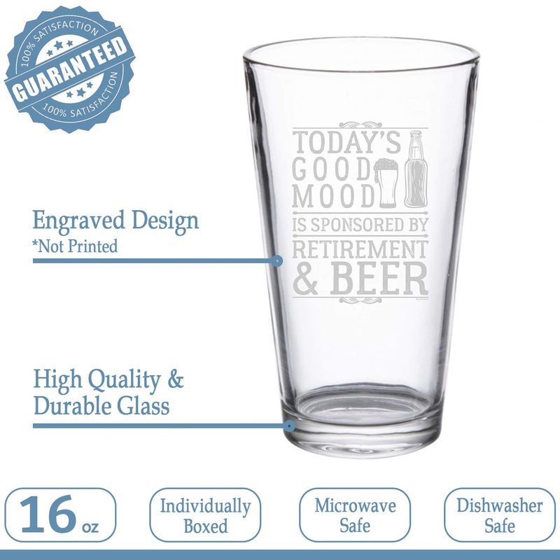NeeNoNex Today's Good Mood Is Sponsored By Retirement & Beer Beer Pint - Image 2